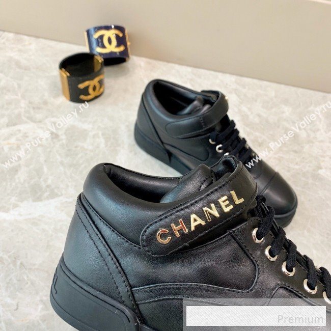 Chanel Lambskin Mid-Top Sneakers G34967 Black 2019 (A8-9062128)