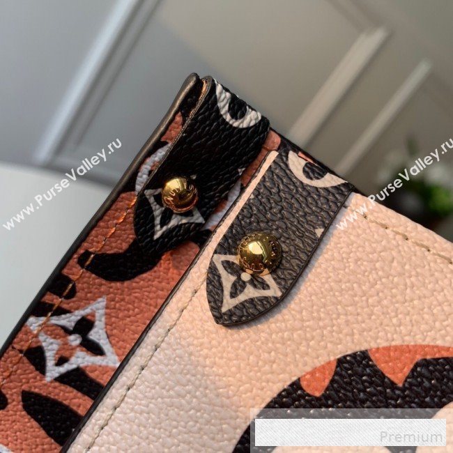 Louis Vuitton Animal Print Giant Monogram Onthego Tote Bag M44674 White/Orange 2019 (KD-9062028)