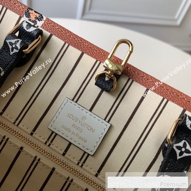 Louis Vuitton Animal Print Giant Monogram Onthego Tote Bag M44674 White/Orange 2019 (KD-9062028)