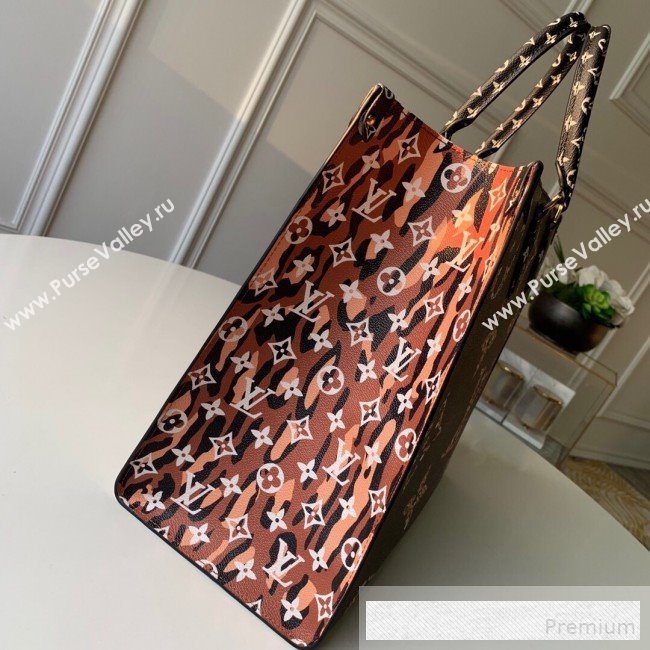 Louis Vuitton Animal Print Giant Monogram Onthego Tote Bag M44674 White/Black 2019 (KD-9062029)