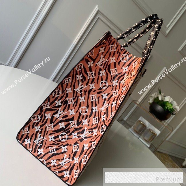 Louis Vuitton Animal Print Giant Monogram Onthego Tote Bag M44674 White/Black 2019 (KD-9062029)