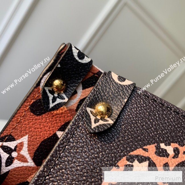 Louis Vuitton Animal Print Giant Monogram Onthego Tote Bag M44674 Black/Orange 2019 (KD-9062030)
