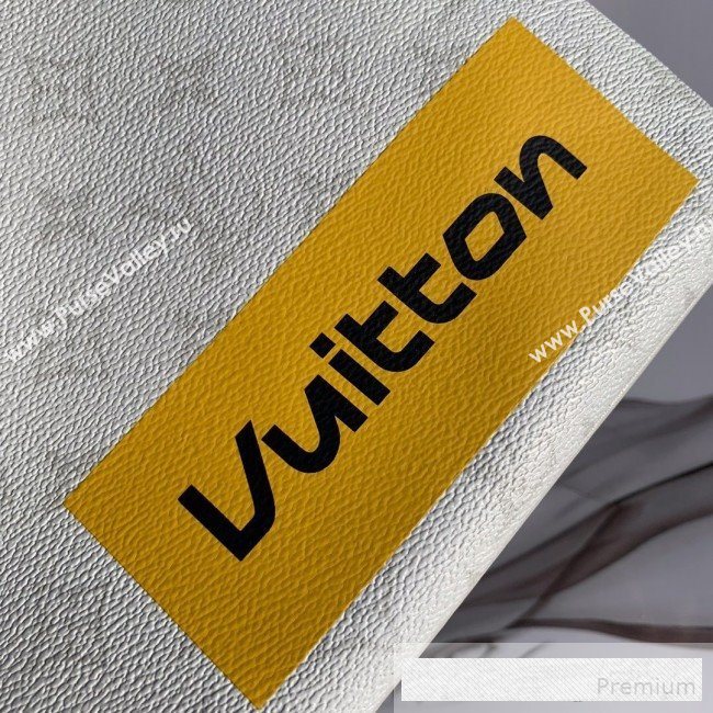 Louis Vuitton Mens LV Logos Zipped Pochette Chaine Pouch GM M68310 White 2019 (KD-9062416)