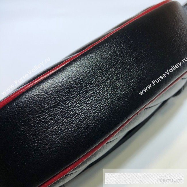 Gucci GG Diagonal Marmont Leather Belt Bag 476434 Black 2019 (DLH-9062420)