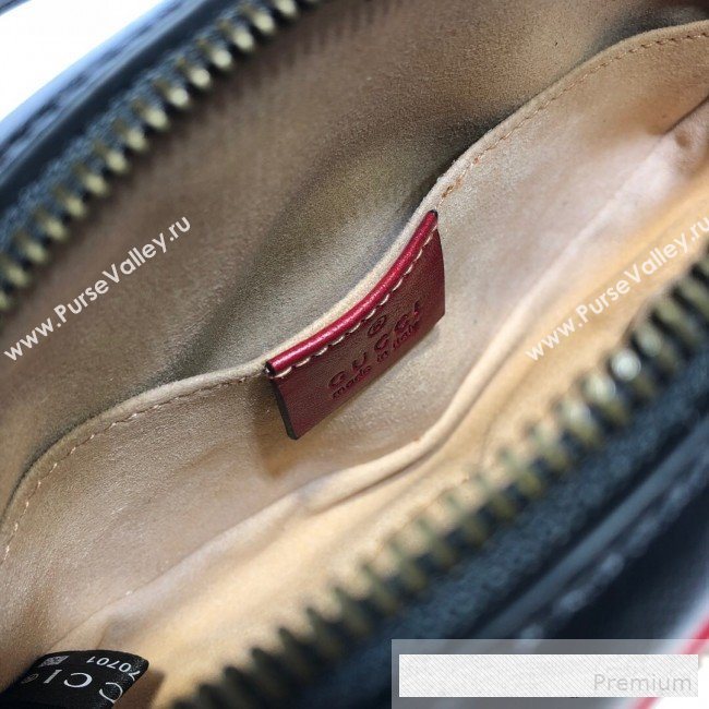 Gucci GG Diagonal Marmont Leather Belt Bag 476434 Black 2019 (DLH-9062420)