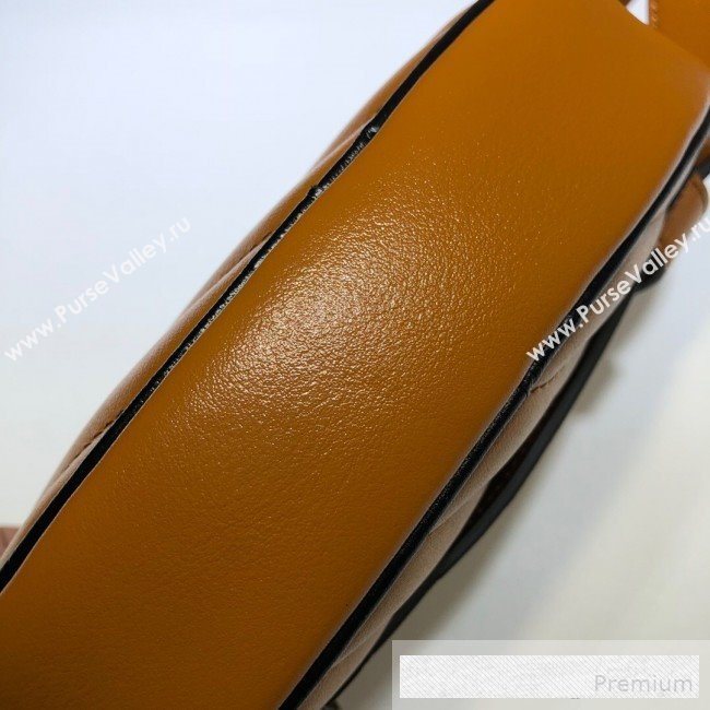 Gucci GG Diagonal Marmont Leather Belt Bag 476434 Cognac Brown 2019 (DLH-9062419)