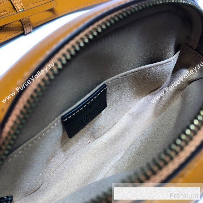 Gucci GG Diagonal Marmont Leather Belt Bag 476434 Cognac Brown 2019 (DLH-9062419)