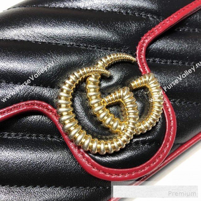 Gucci GG Diagonal Marmont Super Mini Bag 574969 Black 2019 (DLH-9062422)