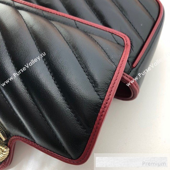 Gucci GG Diagonal Marmont Super Mini Bag 574969 Black 2019 (DLH-9062422)