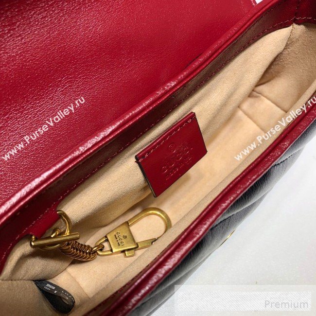 Gucci GG Diagonal Marmont Super Mini Bag 574969 Black 2019 (DLH-9062422)