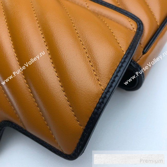 Gucci GG Diagonal Marmont Super Mini Bag 574969 Cognac Brown 2019 (DLH-9062421)