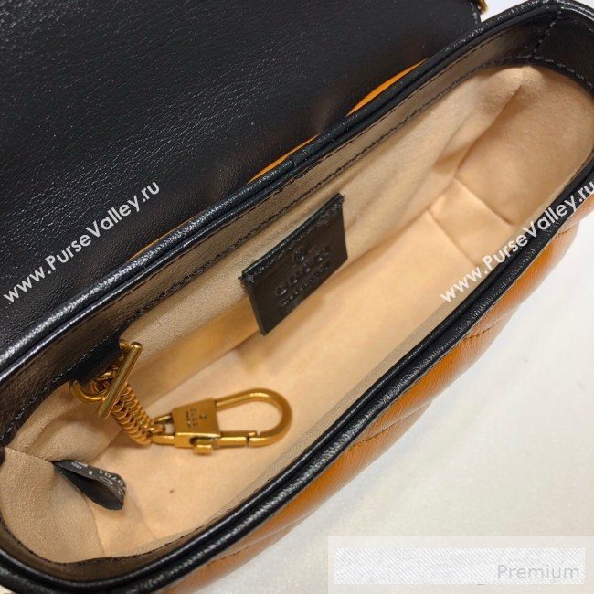 Gucci GG Diagonal Marmont Super Mini Bag 574969 Cognac Brown 2019 (DLH-9062421)