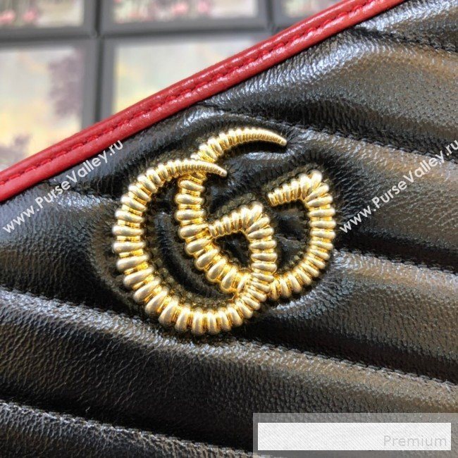 Gucci GG Diagonal Marmont Zip Around Wallet ‎573810 Black (BLWX-9062424)