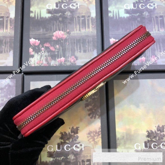 Gucci GG Diagonal Marmont Zip Around Wallet ‎573810 Black (BLWX-9062424)