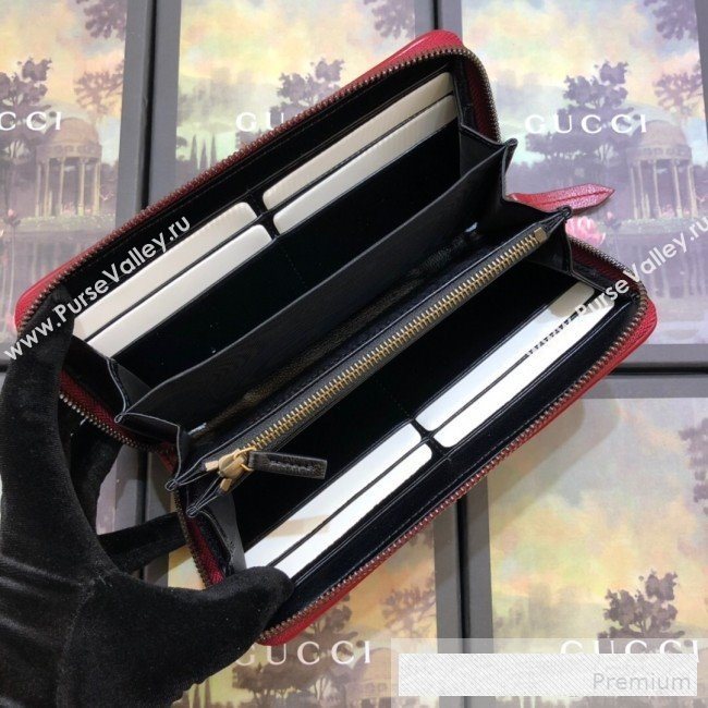 Gucci GG Diagonal Marmont Zip Around Wallet ‎573810 Black (BLWX-9062424)