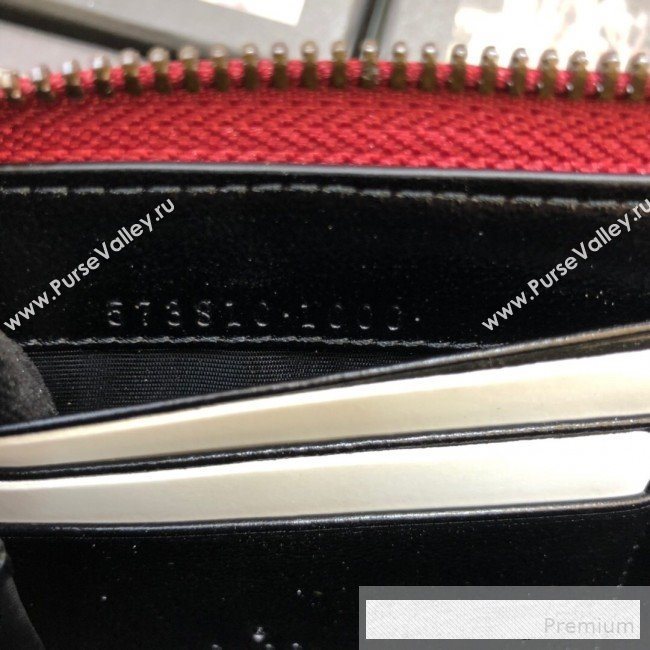 Gucci GG Diagonal Marmont Zip Around Wallet ‎573810 Black (BLWX-9062424)