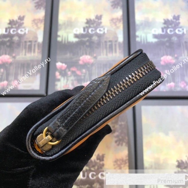 Gucci GG Diagonal Marmont Zip Around Wallet ‎573810 Cognac Brown   (BLWX-9062423)