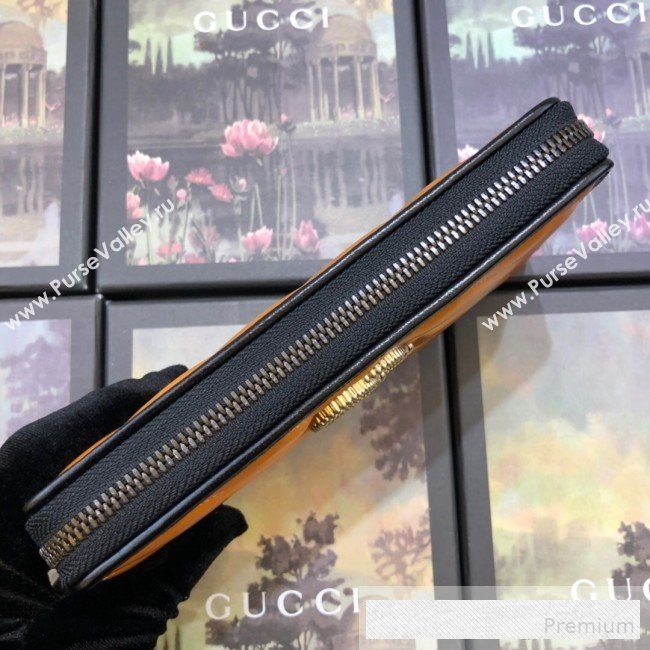 Gucci GG Diagonal Marmont Zip Around Wallet ‎573810 Cognac Brown   (BLWX-9062423)