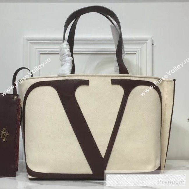 Valentino VLogo Canvas Tote Beach Bag  2019 (XYD-9062431)