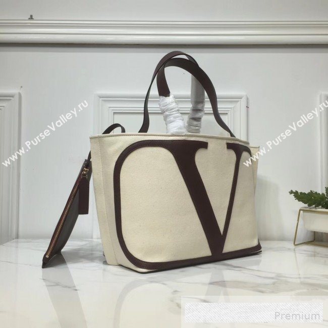 Valentino VLogo Canvas Tote Beach Bag  2019 (XYD-9062431)