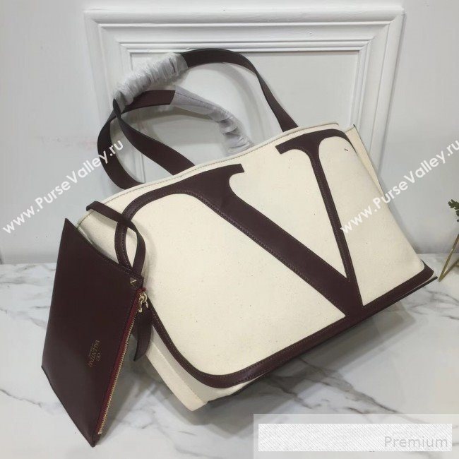 Valentino VLogo Canvas Tote Beach Bag  2019 (XYD-9062431)