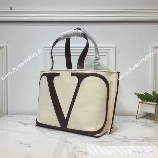 Valentino VLogo Canvas Tote Beach Bag  2019 (XYD-9062431)