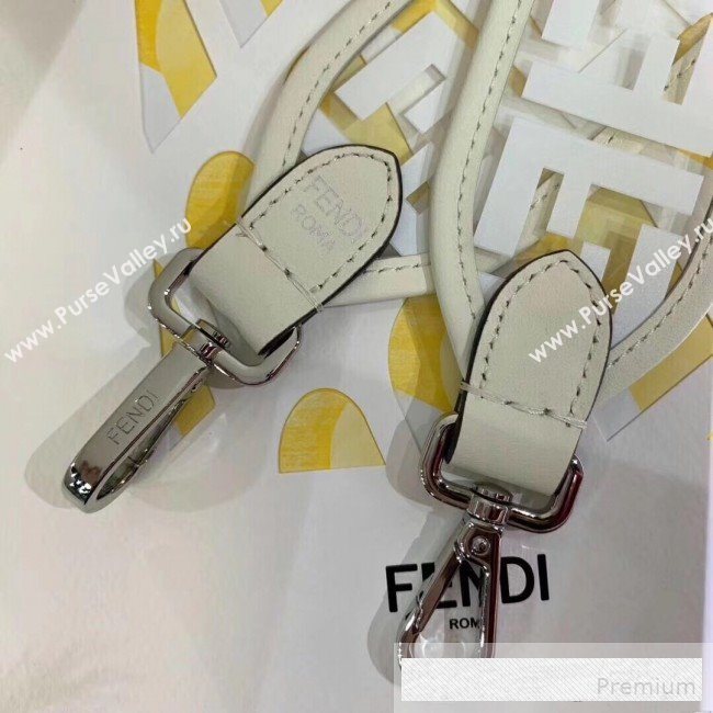 Fendi Transparent FF 26cm Medium Kan I Flap Bag White 2019 (AFEI-9062439)