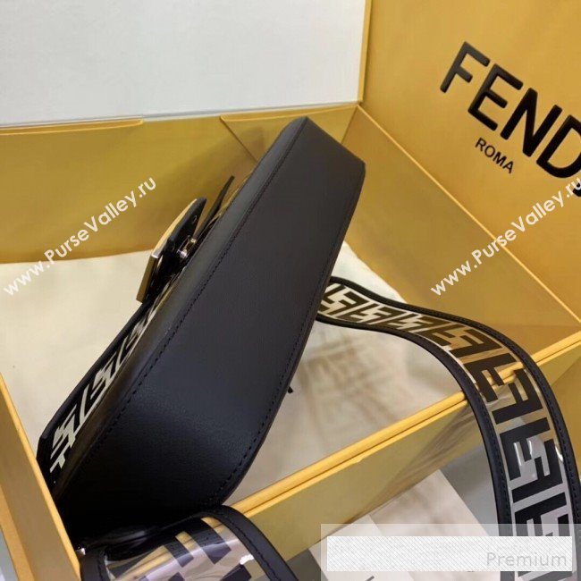 Fendi Transparent FF Medium 26cm Kan I Flap Bag Black 2019 (AFEI-9062440)