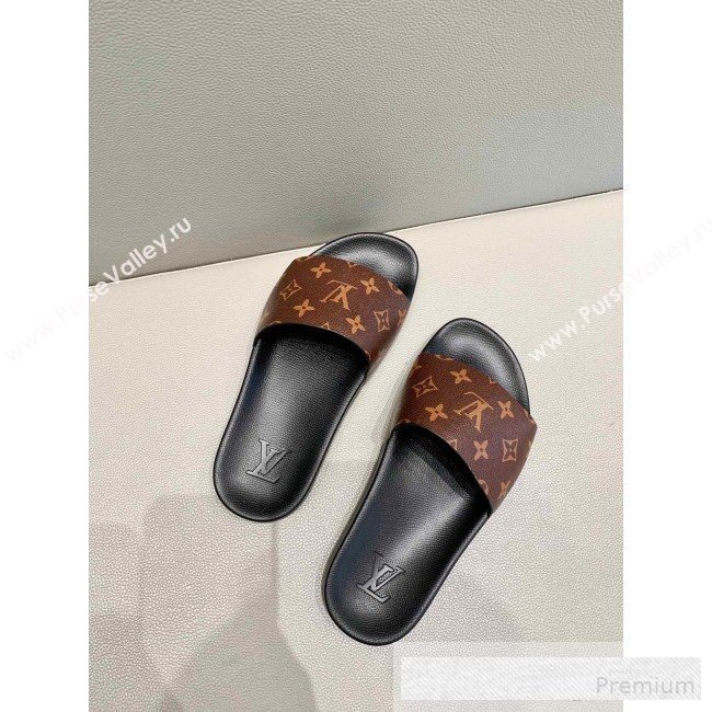 Louis Vuitton Monogram Canvas Flat Slide Sandals Coffee 2019(For Women and Men) (DLY-9062517)