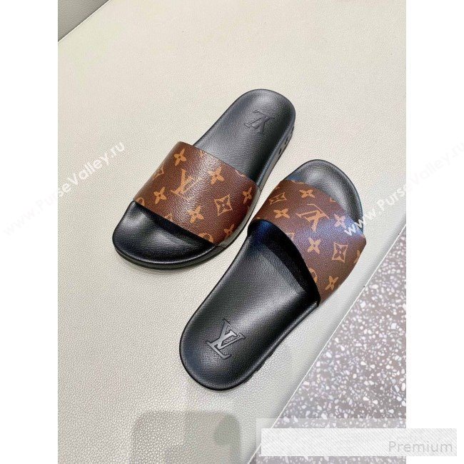 Louis Vuitton Monogram Canvas Flat Slide Sandals Coffee 2019(For Women and Men) (DLY-9062517)