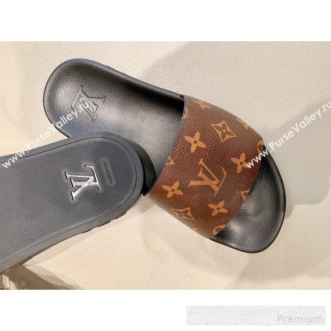 Louis Vuitton Monogram Canvas Flat Slide Sandals Coffee 2019(For Women and Men) (DLY-9062517)