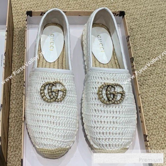Gucci GG Crochet Knit Espadrille White 2019 (DLY-9062520)