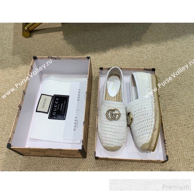 Gucci GG Crochet Knit Espadrille White 2019 (DLY-9062520)