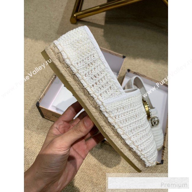 Gucci GG Crochet Knit Espadrille White 2019 (DLY-9062520)