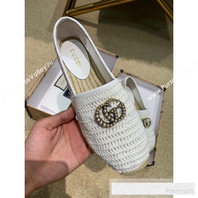 Gucci GG Crochet Knit Espadrille White 2019 (DLY-9062520)