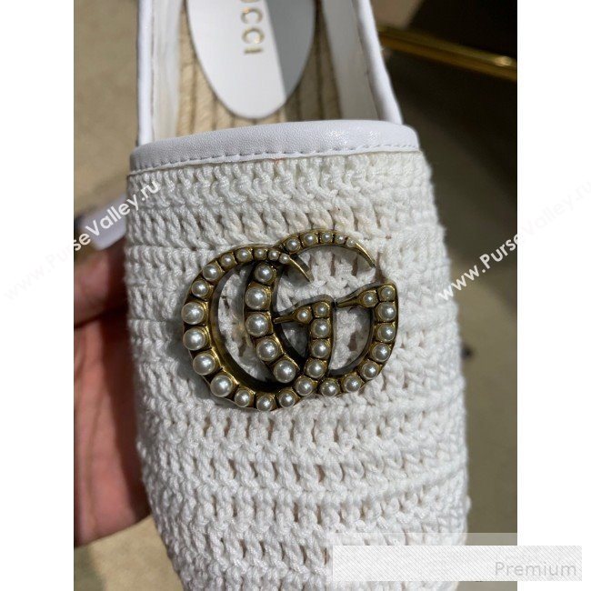 Gucci GG Crochet Knit Espadrille White 2019 (DLY-9062520)