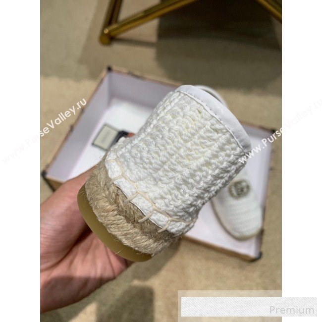 Gucci GG Crochet Knit Espadrille White 2019 (DLY-9062520)