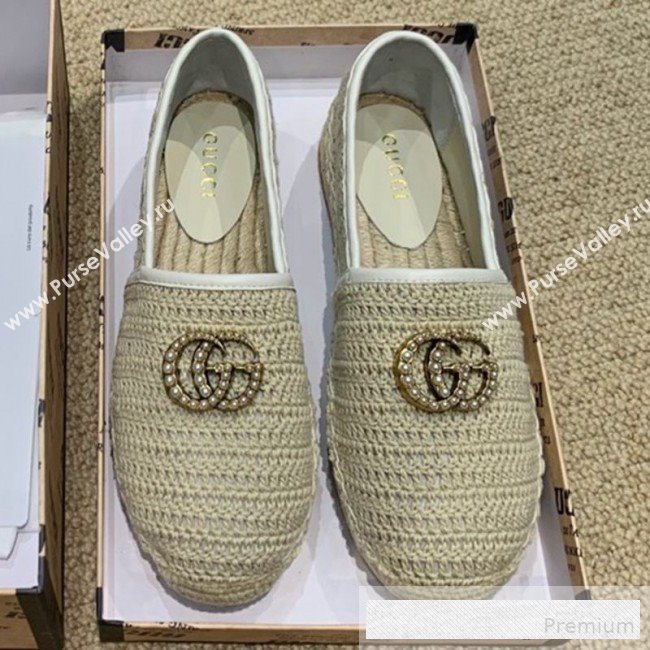 Gucci GG Crochet Knit Espadrille Beige 2019 (DLY-9062521)