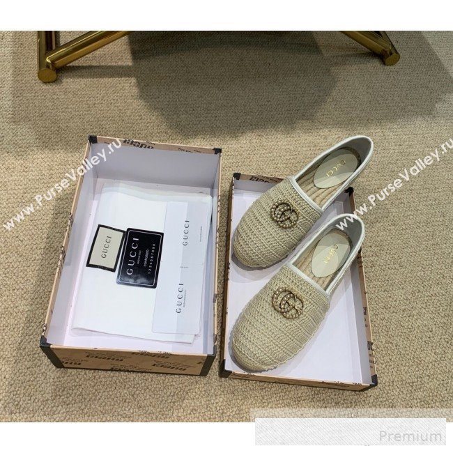 Gucci GG Crochet Knit Espadrille Beige 2019 (DLY-9062521)