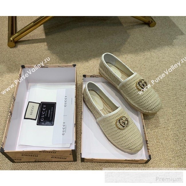 Gucci GG Crochet Knit Espadrille Beige 2019 (DLY-9062521)