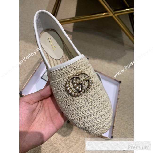 Gucci GG Crochet Knit Espadrille Beige 2019 (DLY-9062521)