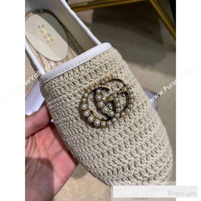 Gucci GG Crochet Knit Espadrille Beige 2019 (DLY-9062521)