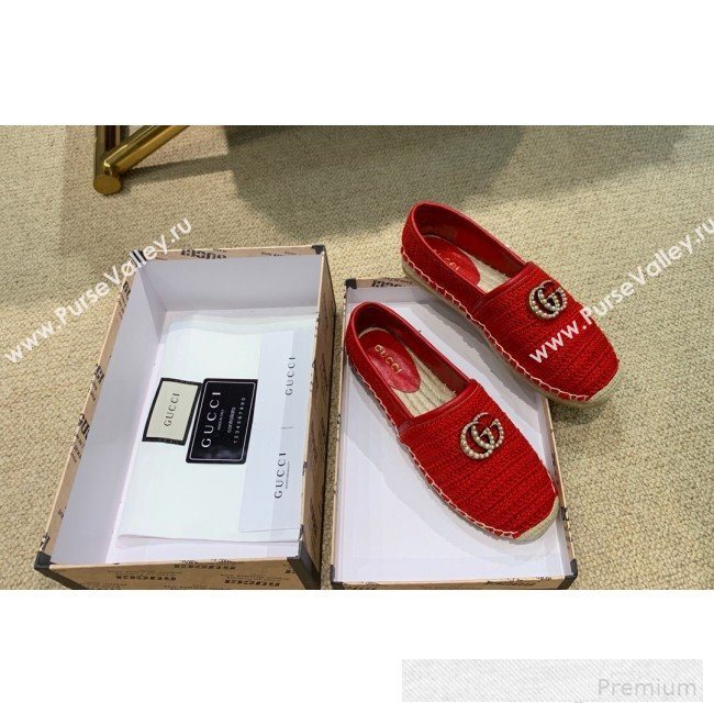 Gucci GG Crochet Knit Espadrille Red 2019 (DLY-9062523)