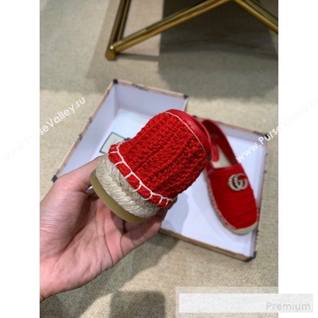 Gucci GG Crochet Knit Espadrille Red 2019 (DLY-9062523)