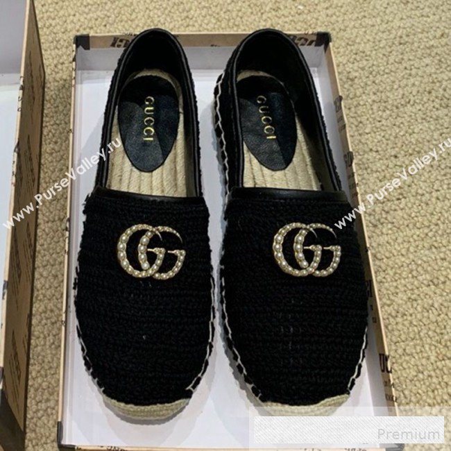 Gucci GG Crochet Knit Espadrille Black 2019 (DLY-9062524)
