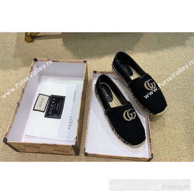 Gucci GG Crochet Knit Espadrille Black 2019 (DLY-9062524)