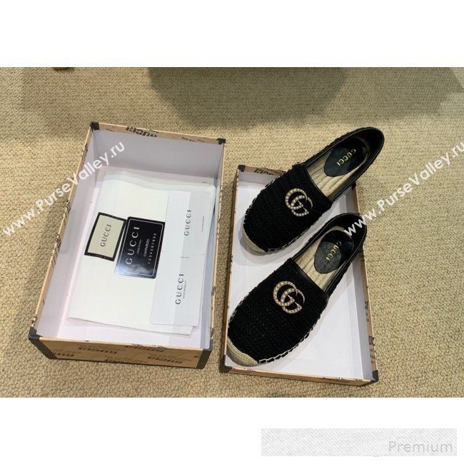 Gucci GG Crochet Knit Espadrille Black 2019 (DLY-9062524)