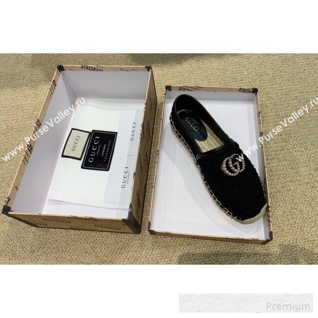 Gucci GG Crochet Knit Espadrille Black 2019 (DLY-9062524)