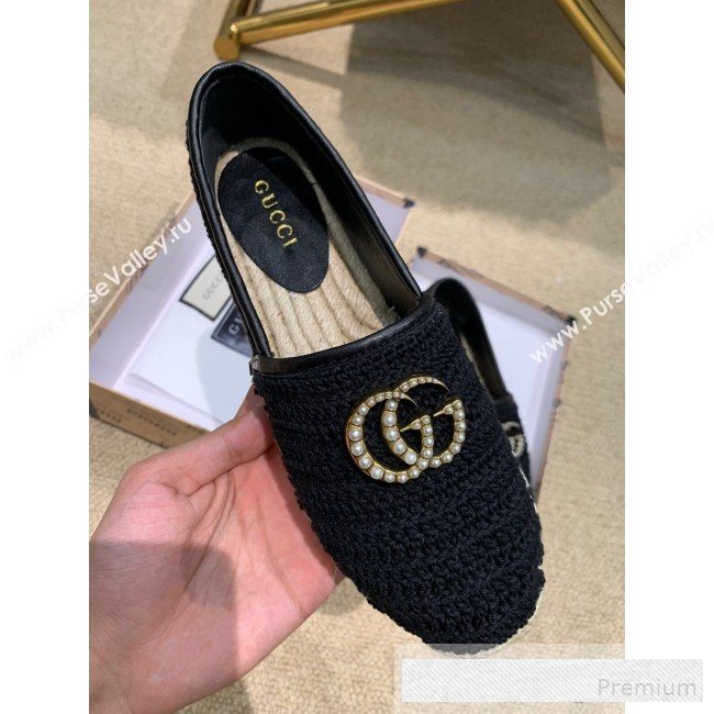 Gucci GG Crochet Knit Espadrille Black 2019 (DLY-9062524)