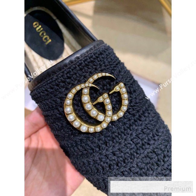 Gucci GG Crochet Knit Espadrille Black 2019 (DLY-9062524)